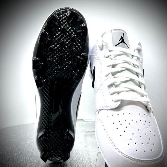 Nike Air Jordan 1 Retro MCS Low Baseball Cleat White Black Nike Air Jordan 1 Retro MCS Low Baseball Cleat White Black