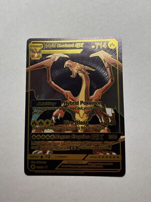 Hybrid Charizard GX Full Art Black Foil Fan Art Display Card HP
