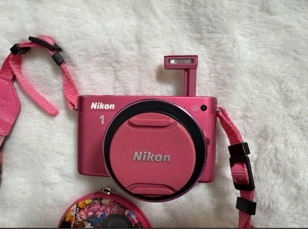 Nikon 1 J2 Pink Mirrorless Digital Camera 10.1MP 30-110mm VR Lens