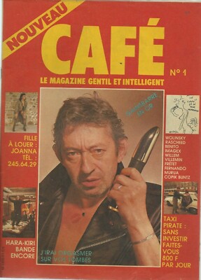 セルジュ・ゲンズブール 　　 NOUVEAU CAFE No.1 1985 Café n°1 02/1985 Serge Gainsbourg 20/961 | eBay