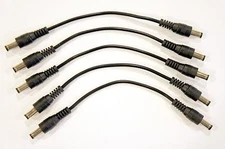 (5) DC 12VDC 12V 9V Power Adapter Male to Male 6" patch cable 2.1mm DC Coaxial 
