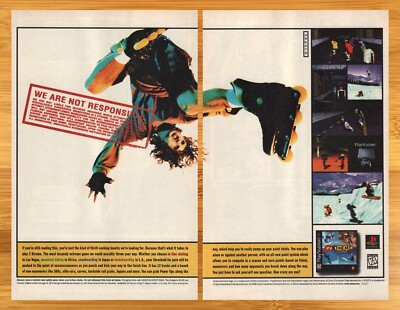 1996 2xtreme PS1 Vintage Print Ad/Poster Rollerblade Skate Video Game Art 90s