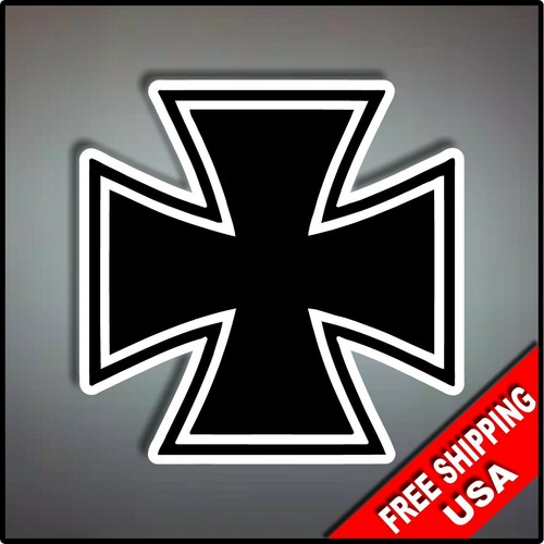 Iron Cross 4" Vinyl Sticker Decal German WW2 Celtic Germany Black