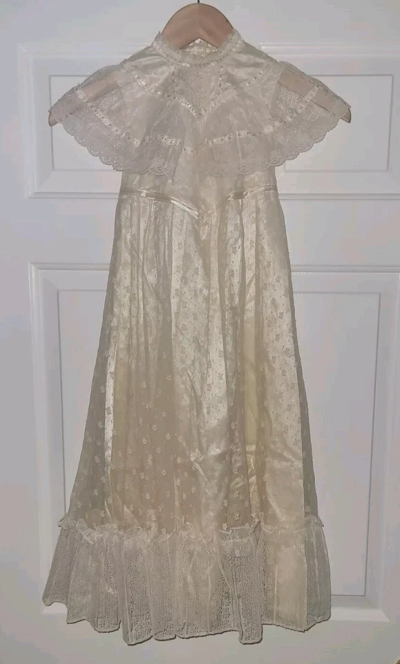 De colección. Gunne Sax Jessica McClintock Encaje Renacimiento Novia Talla Vestido 5 niñas años 80 Foto 3 de 4