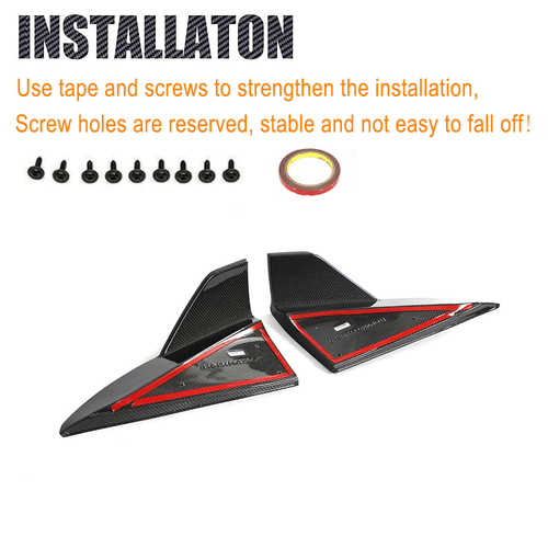 For Tesla Model S 21-23 Real Carbon Rear Bumper Lip Splitters Diffuser Winglets - Picture 9 of 14