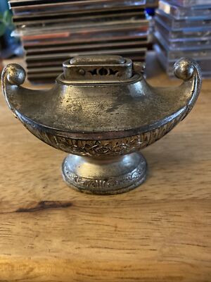 Genie Lamp Cigarette Lighter Silver Plated Occupied Japan Vintage Rare CMC  NY