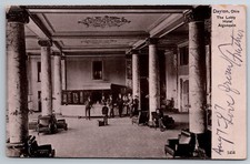 Dayton, OH, Lobty Hotel Algonquin, Interior View Lobby, Men, Vintage Postcard