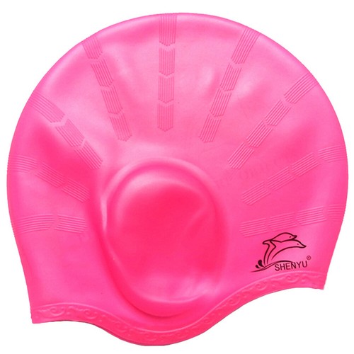 Silicone Swimming Cap With Ear Pockets Pool Swim Cap Waterproof Hat Adults Teens - Picture 16 of 20