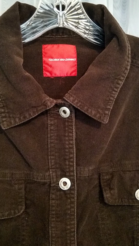 Chaqueta de Jean Ligera GLORIA VANDERBILT Marrón Oscuro Pana Algodón L Foto 2 de 4