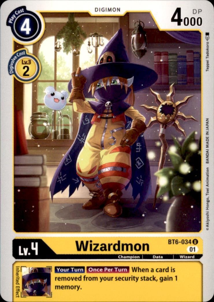 Wizardmon BT6-034 U Uncommon Double Diamond Digimon Near Mint