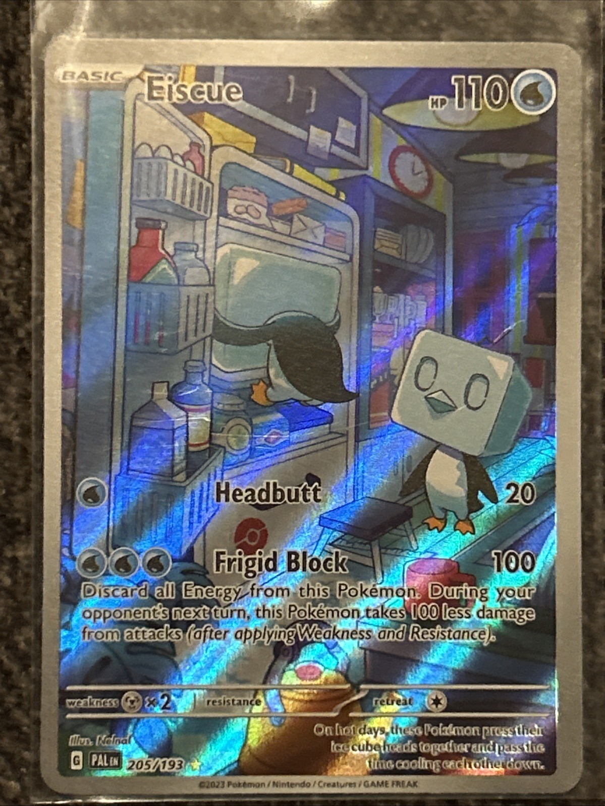 Pokémon TCG Eiscue 205/193 Paldea Evolved Illustration Rare Full Art NM