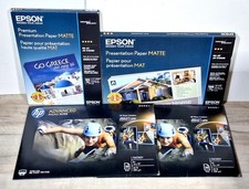 Lot of 4 Big (2) Epson Presentation Matte & (2) HP Adv. Glossy Photo Papers READ
