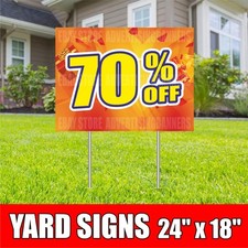 70 OFF Yard Sign with H-Stakes Lawn Sign Clearance Sale Big Discount Holiday