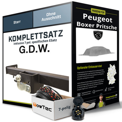 Für PEUGEOT Boxer Pritsche Typ 250 Anhängerkupplung starr +eSatz 7pol 11-24 PKW