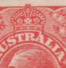 1922 KGV SINGLE WMK 2d RED VARIETY FLAW SECOND"A" AUSTRALIA $50.00 BW 96(12}J