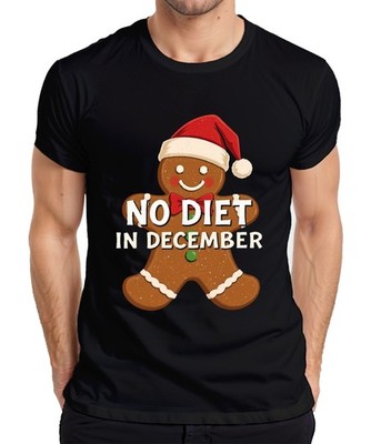 No Diet In December Lebkuchenmann Weihnachten lustig Geschenk Herren T-Shirt