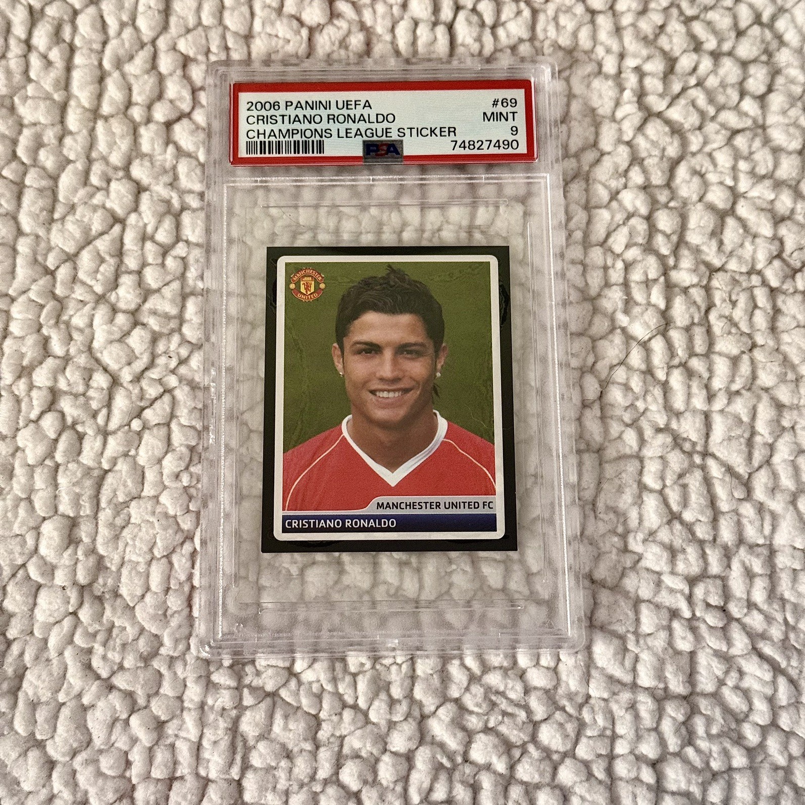 CRISTIANO RONALDO 2006 Panini UEFA CHAMPIONS LEAGUE Sticker #69 PSA 9 Mint