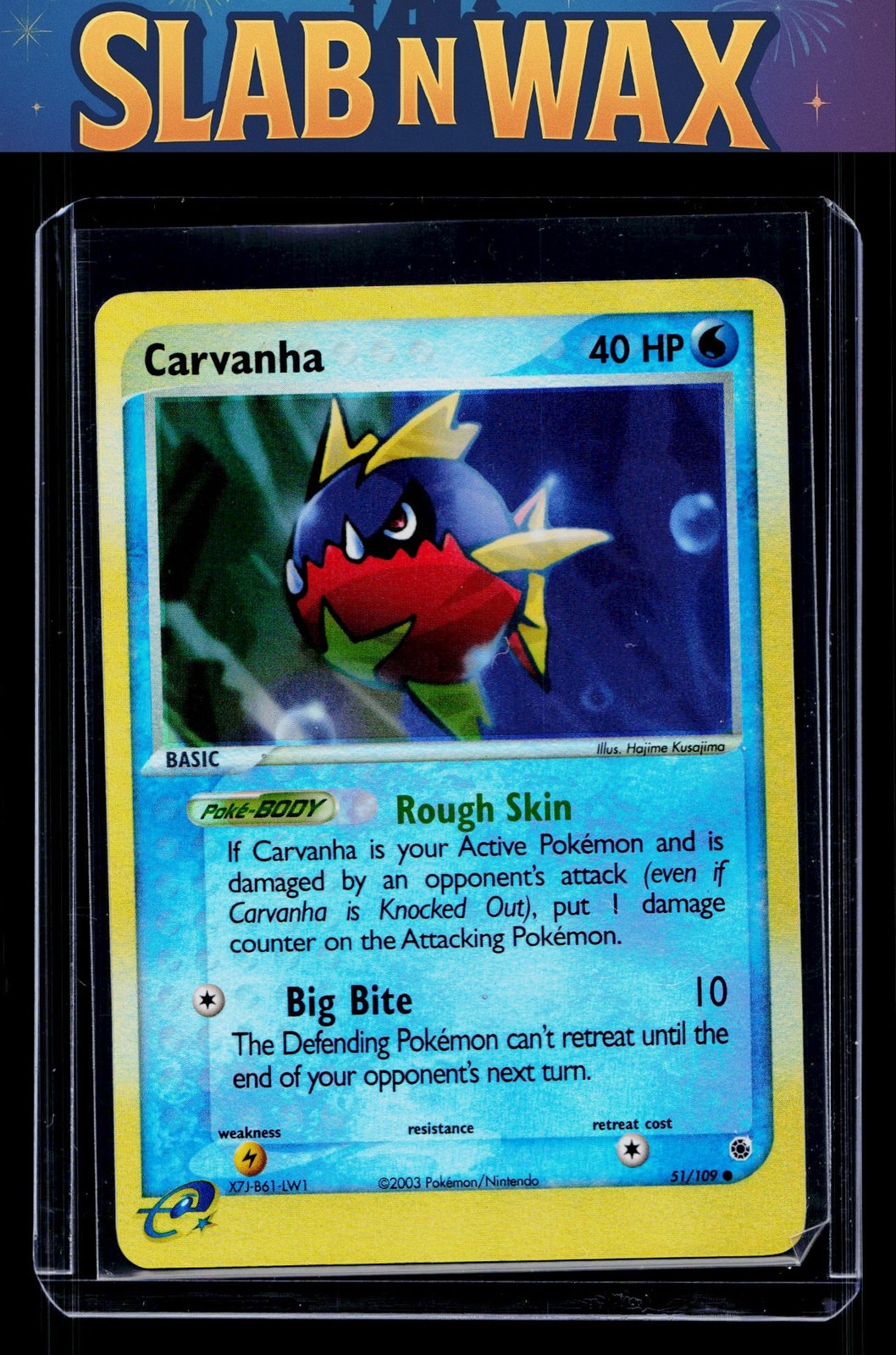 Pokemon tcg Ruby and Sapphire Carvanha #51/109