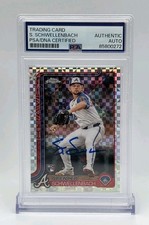 Spencer Schwellenbach Signed 2025 Topps Chrome X-Fractor Rookie Card #203 Braves