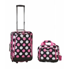 2 Piece Luggage Set Softside Expandable Carry-On Flight Tote Bag EZ-Roll Wheels