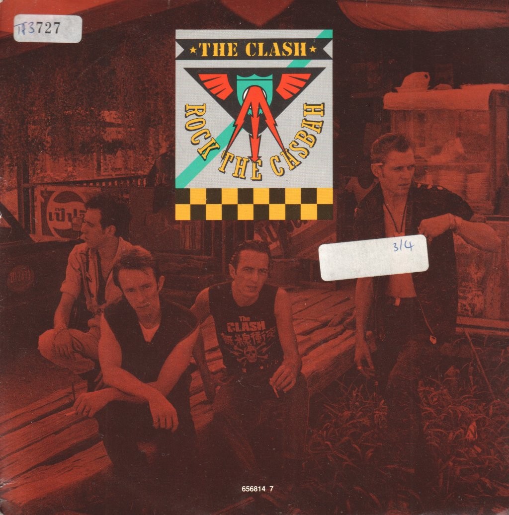 Clash Rock the Casbah 7"" vinyl UK Columbia 1991 paper label design with paper