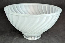NOS! Frosted Swirl 6-1/2” dia. Low Bowl Glass Light Shade 2-1/4” Fitter VG Cond.