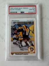 1990 Upper Deck French Kevin Stevens RC PSA 10 Gem Mint #14 Fresh Case! 