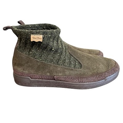 Toni Pons Women s Green Gigi Ankle Booties Suede Knit Slip On Size EU 37 NEW