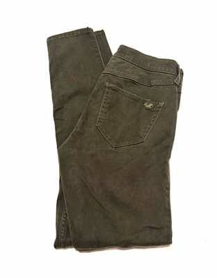 Hollister Women's High Rise Skinny Jeans Green Dark Wash Denim 5-Pocket