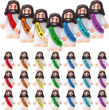 Bememo 25 Pcs Little Jesus Figures Original Design Love Rainbow Color 