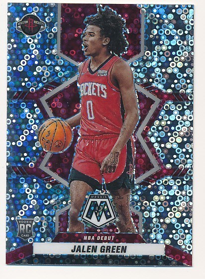 JALEN GREEN 2021-22 PANINI MOSAIC SILVER FAST BREAK PRIZM #262 RC ROOKIE ROCKETS