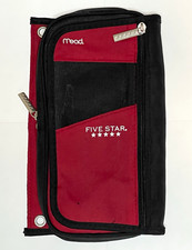 Mead Five Star A5 Zipper Binder Pencil Pouch Organizer Insert Red/Black