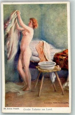10752328 - Akt von Dussek : Toilette am Land Waschschuessel Kuenstler (Erotik)