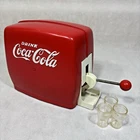 Vintage Coca Cola Coke Toy Soda Dispenser & 3 Plastic Glasses