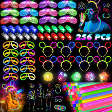 Glow in the Dark Supplies for Kids Adults, Light up Party Favors, 56 LED Light u
