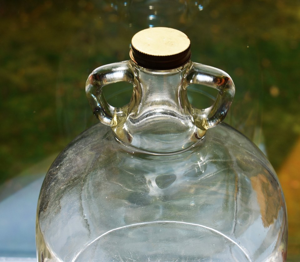 Antique/Vintage Glass Jug Double Finger Loops Arch Art Deco 132 oz. | eBay