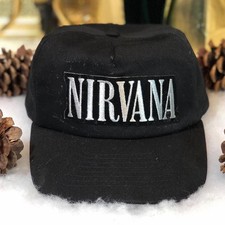 Vintage 90s Nirvana Kurt Cobain Punk Rock Band Seattle Grunge Music Snapback Hat