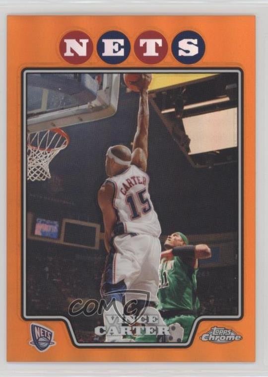 2008-09 Topps Chrome Orange Refractor 302/499 Vince Carter #115 HOF 09is