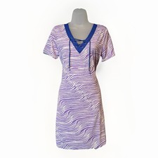 NEW Lulu B  Tunic Dress V-Neck w/Tie Women Size Small Purple/Blue Southern Style