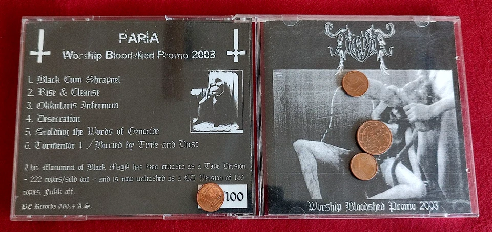 Paria - Worship Bloodshed Promo 2003 lim.100 Sammlung Sterbend, Khthoniik Cervii - Bild 2 von 2