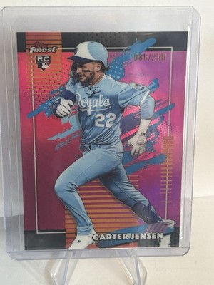 Carter Jensen 2026 Topps Finest Uncommon Pink Refractor RC/250 #124 KC Royals