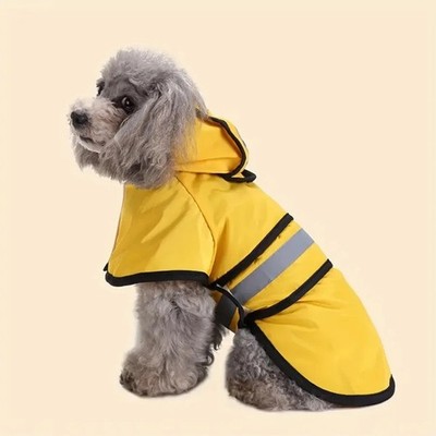 Zone Tech Pet  Dog Raincoat Protection Hood Medium with Reflective Stripe Strip 