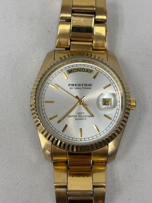 RARE Pristine Vintage WALTHAM Prestige 1980's Quartz Datejust Retro Men's Watch