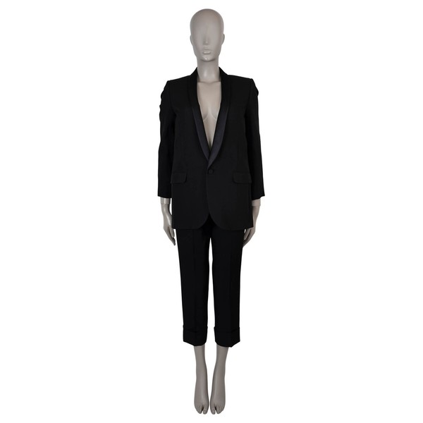 Saint Laurent Black Wool Shawl Collar Blazer Jacket 36 XS