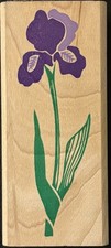 Rubber Stampede Posh Impressions Iris Rubber Stamp wood 1.5 wide x 3 3/8