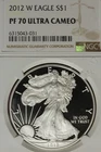 2012 W NGC PF70 ULTRA CAMEO AMERICAN SILVER EAGLE #B52877