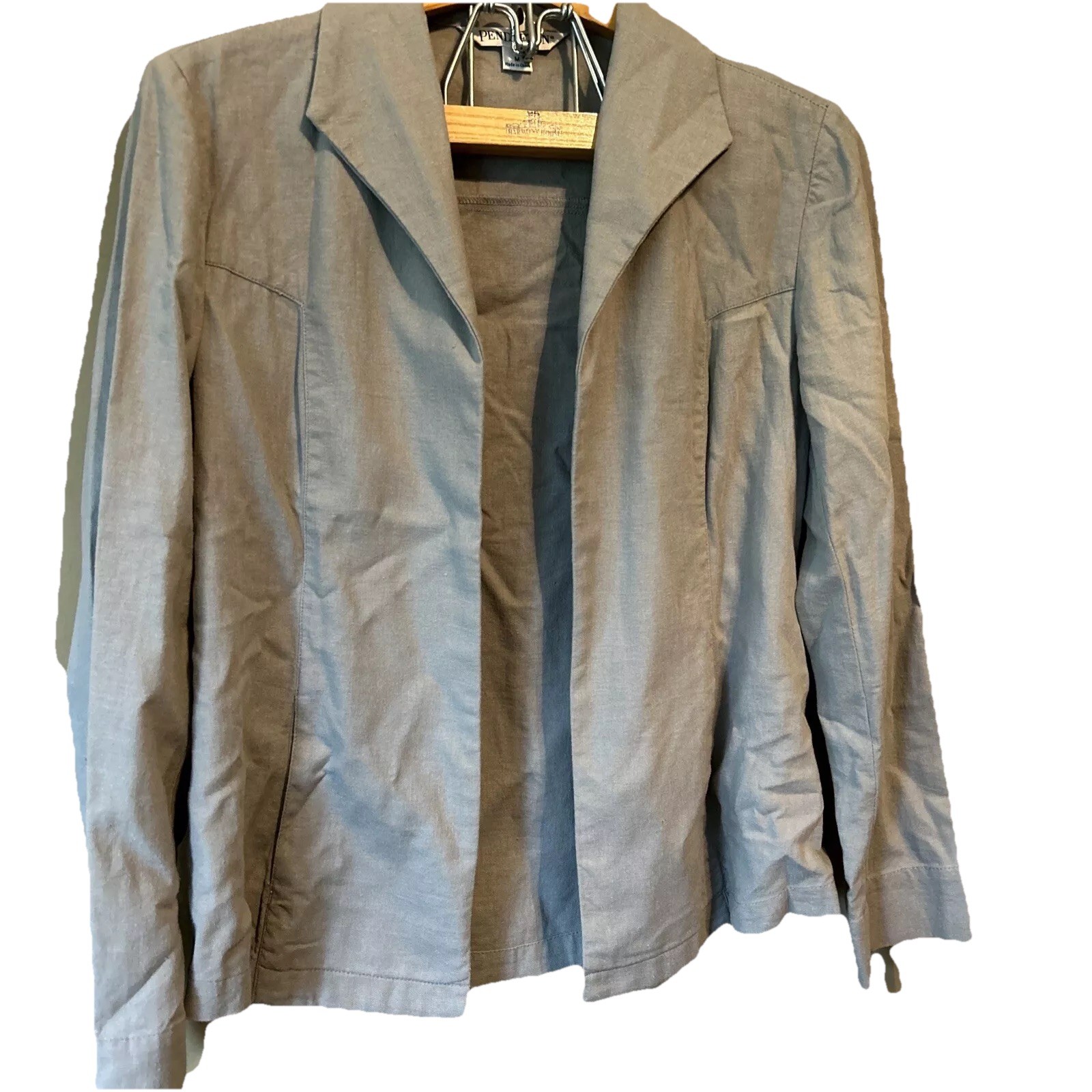 Pendleton Ladies Medium Gray Open Front Jacket Li… - image 1