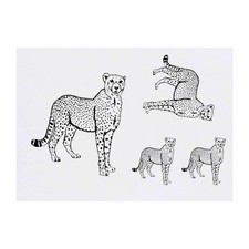 4 x 'Cheetah' Temporary Tattoos / Transfers TO00033257 