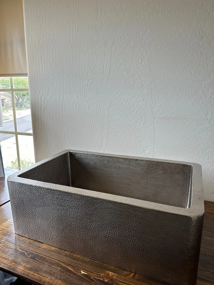 Native Trails Brushed Nickel 30" Farmhouse Apron Sink – Handcrafted – Pristine - Image 4 of 4