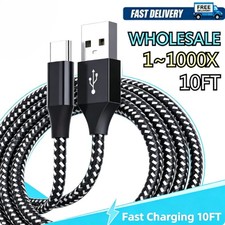 Lot Braided 10FT USB Type-C Fast Charging Cable For iPhone 15 16 17 18 Pro Max